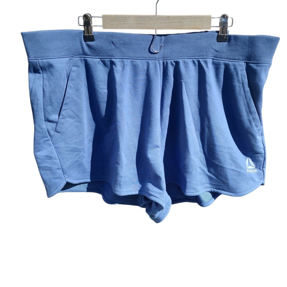 Reebok Studio Relaxed Shorts Dark Denim Blue Fleece Yoga Gym XXXL REW253SH03021